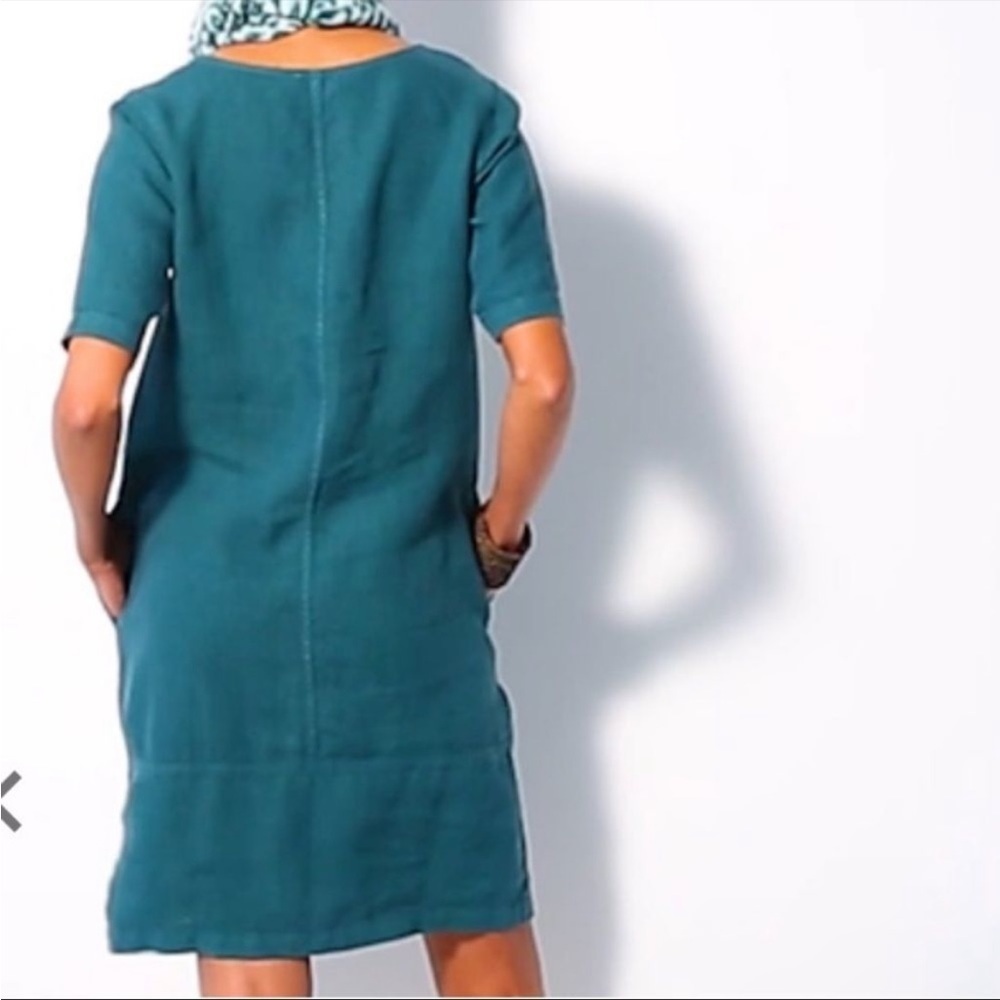 Pure Jill Coastline‎ Garment-Dyed Linen Dress Ltviridian